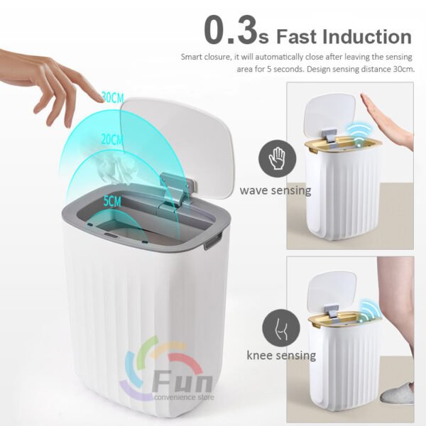 Smart Trash Can With Lid For Bedroom And Living Room Kitchen Storage Box Trash Can Induction Small Car Box Automatic Smart Dustbin Smart Trash Bin - Image 6