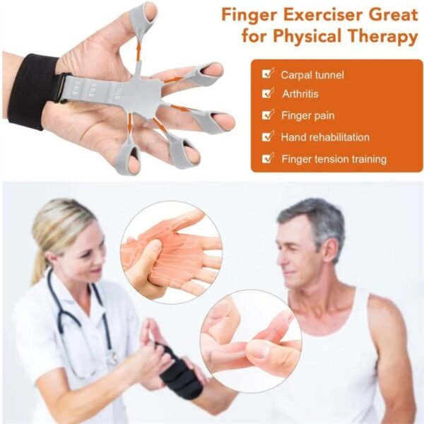 Silicone Grip Device Stretcher Finger Gripper Strength Trainer Strengthen Rehabilitation Training - Image 7