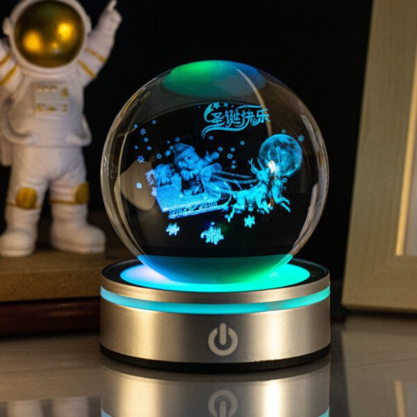 Creative 3D Inner Carving Luminous Crystal Ball Colorful Gradient Small Night Lamp Home Decorations Gifts Selection - Image 4