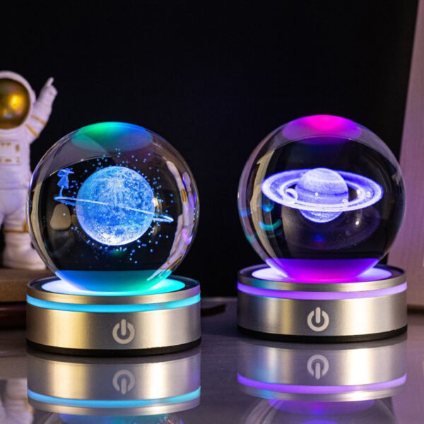 Creative 3D Inner Carving Luminous Crystal Ball Colorful Gradient Small Night Lamp Home Decorations Gifts Selection - Image 2