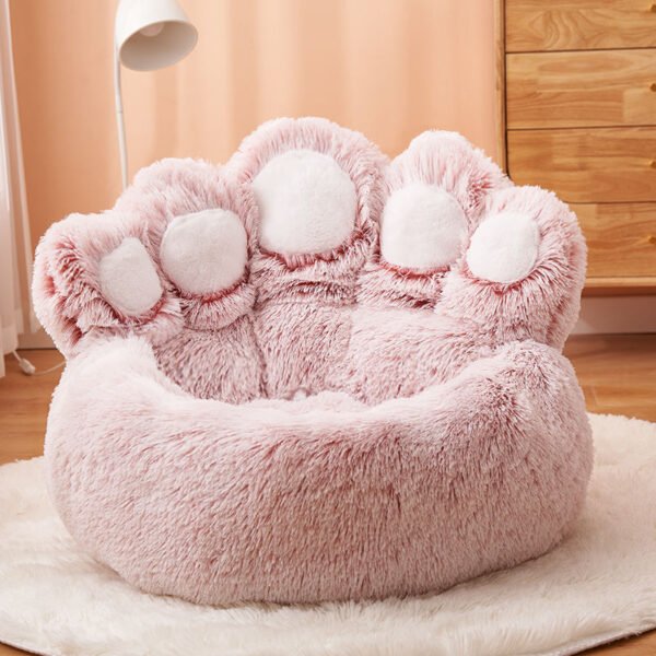 Dog Bed Cat Mat Round Large Pet House Long Plush Deep Sleeping Warm Bear Paw Shape Super Soft Cushion Calm Beds - Image 10