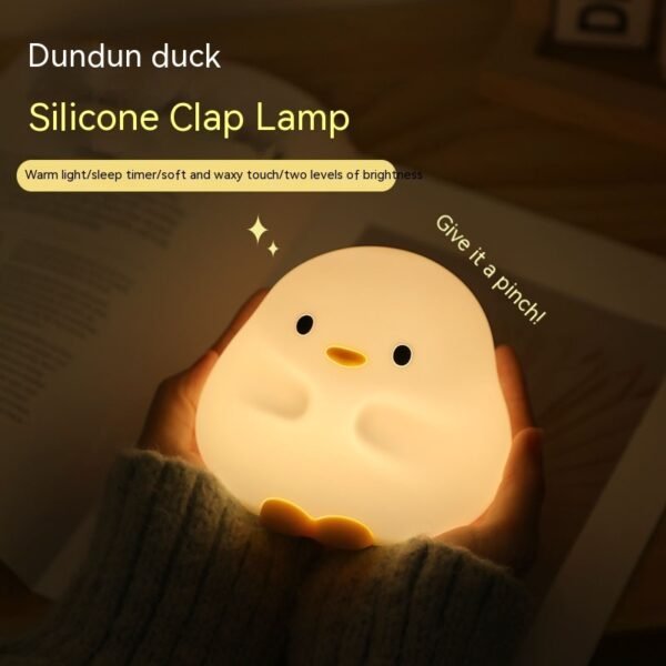 Cute Duck LED Night Lamp Cartoon Silicone USB Rechargeable Sleeping Light Touch Sensor Timing Bedroom Bedside Lamp For Kid Gift Home Decor - Image 5