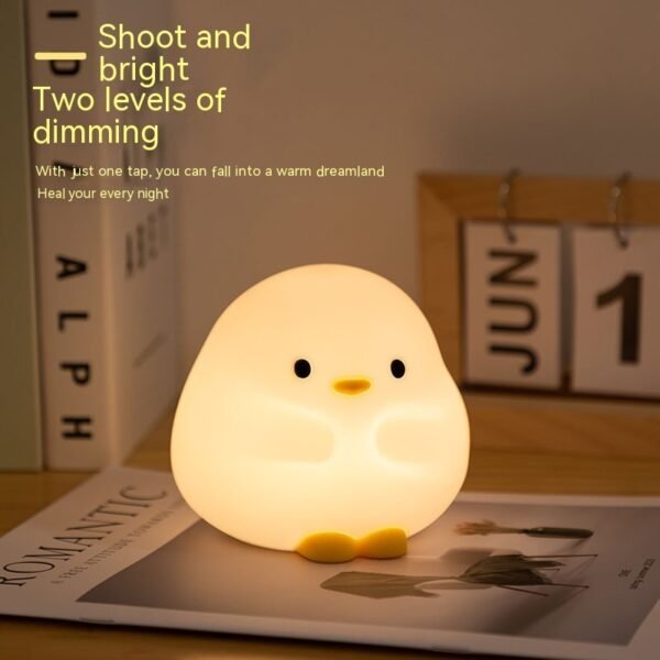 Cute Duck LED Night Lamp Cartoon Silicone USB Rechargeable Sleeping Light Touch Sensor Timing Bedroom Bedside Lamp For Kid Gift Home Decor - Image 4