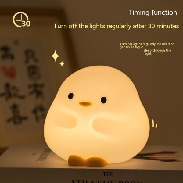 Cute Duck LED Night Lamp Cartoon Silicone USB Rechargeable Sleeping Light Touch Sensor Timing Bedroom Bedside Lamp For Kid Gift Home Decor - Image 6