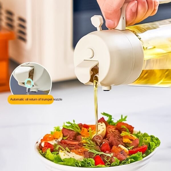 470ML Olive Oil Sprayer Dispenser For Cooking BBQ 2 In 1 Glass Oil Vinegar Soy Sauce Spray Kitchen Oil Bottle For Air Fryer - Image 4