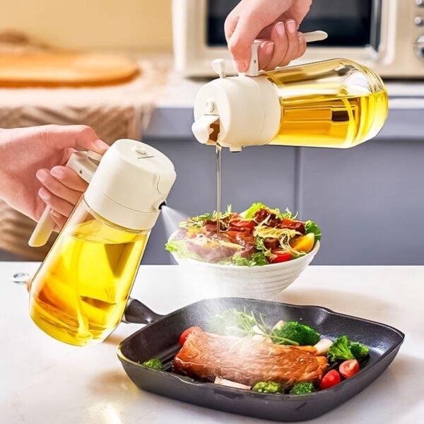 470ML Olive Oil Sprayer Dispenser For Cooking BBQ 2 In 1 Glass Oil Vinegar Soy Sauce Spray Kitchen Oil Bottle For Air Fryer - Image 2