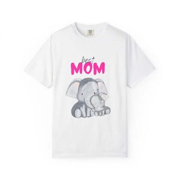 Best Mom Unisex Garment-Dyed T-Shirt - Cute Elephant Design for Mother’s Day